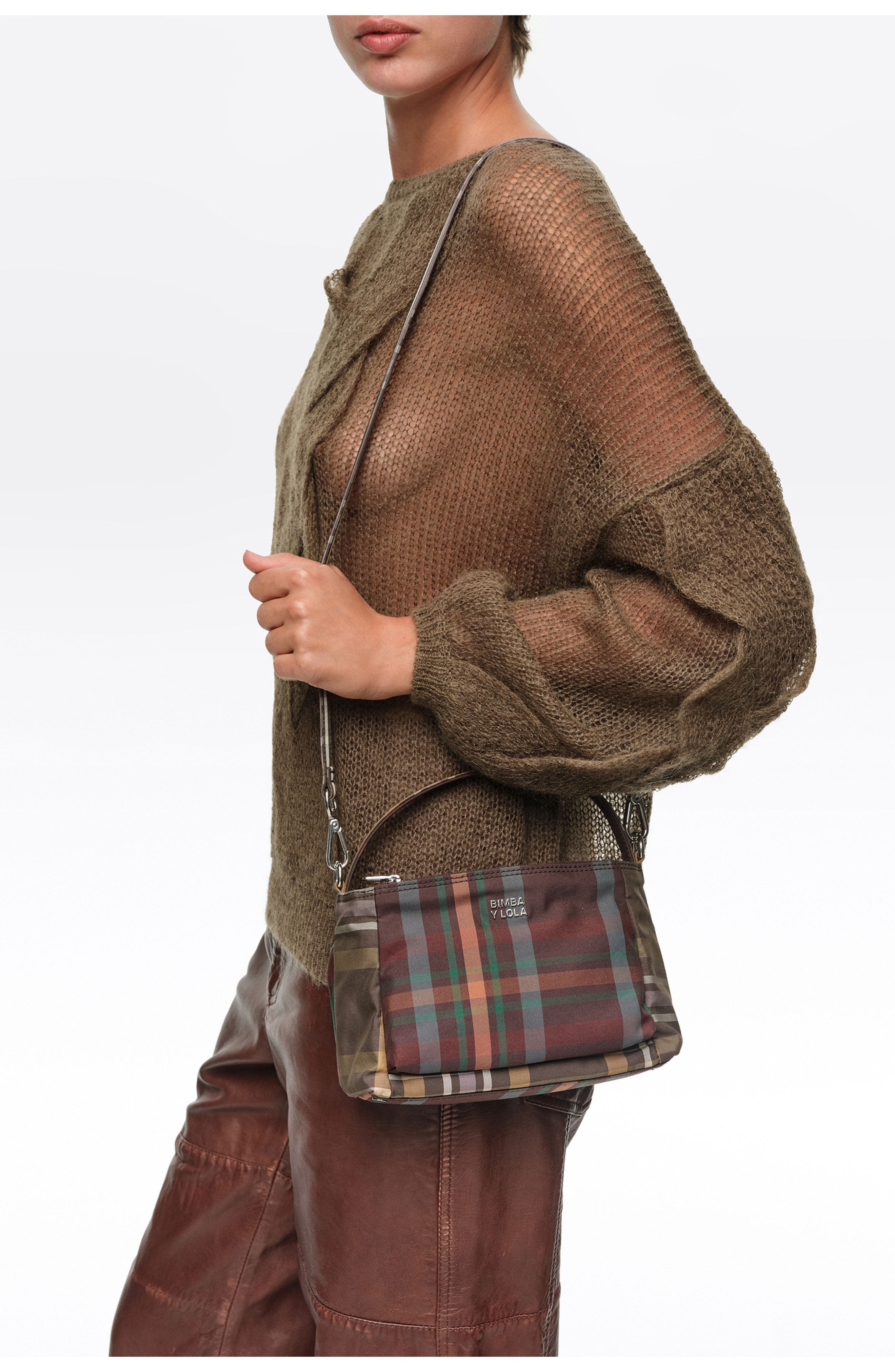 Tartan Mini Chihuahua Bag, Alternate, color, TARTAN CHOCOLATE GREEN