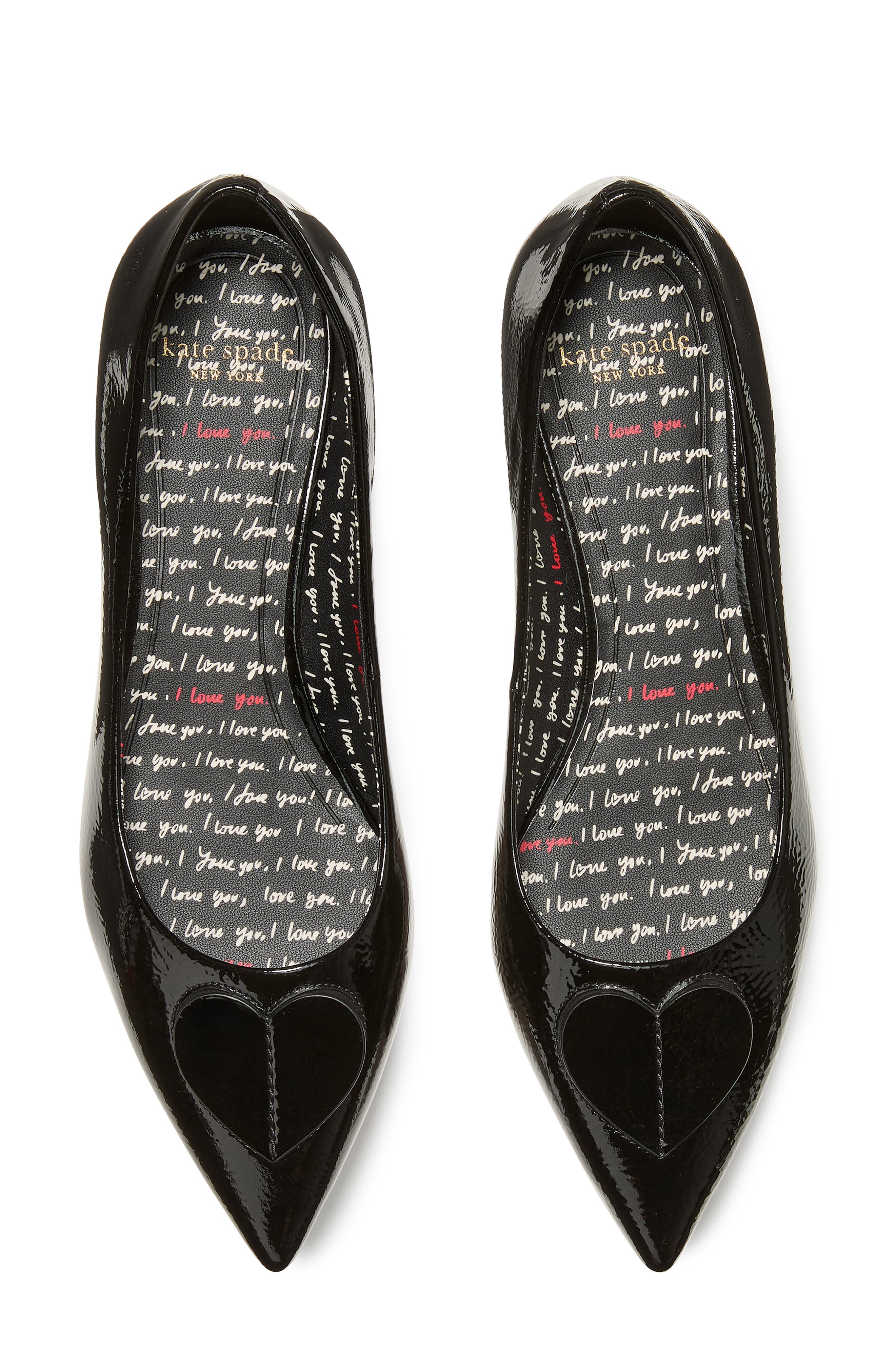 Kate Spade New York lover crinkle patent leather low pump, Alternate, color, Black