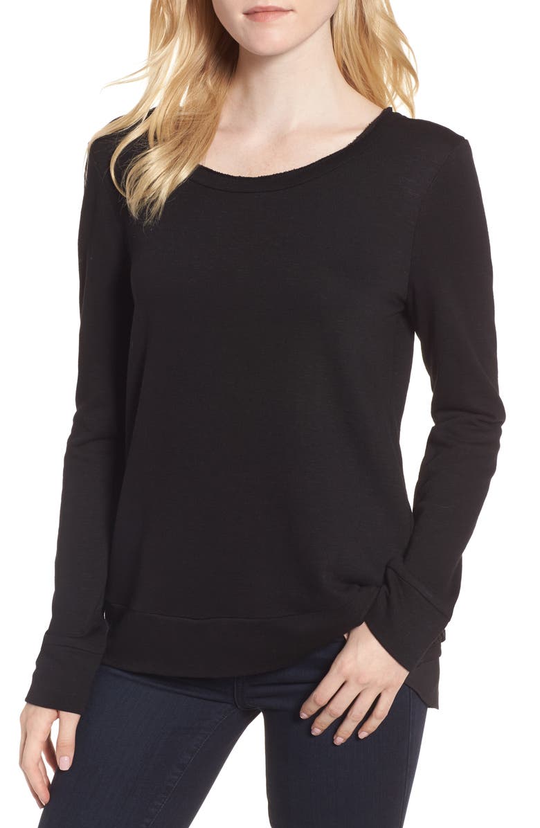 Chelsea28 Ruffle Back Sweatshirt, Main, color, 