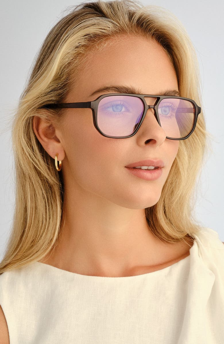 The Book Club The Atticus 53mm Aviator Blue Light Blocking Reading Glasses, Alternate, color, Crystal Bark
