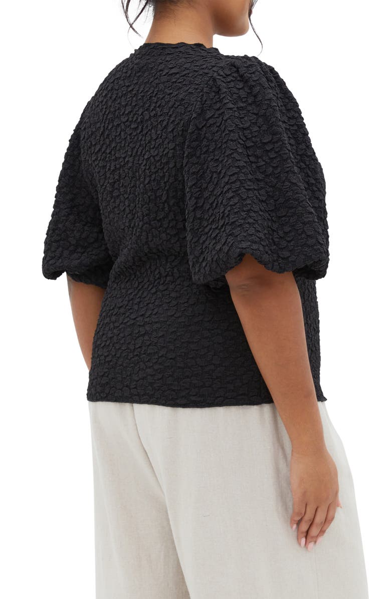 City Chic Chrissie Balloon Sleeve Textured Top, Alternate, color,