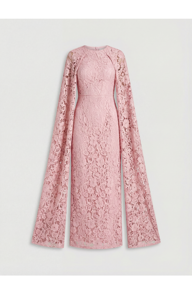 Coast Lace Cape Gown, Alternate, color, Blush