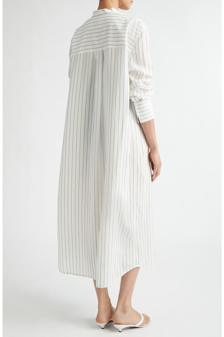 Stripe Long Sleeve Tunic Shirtdress, Alternate, color, WHITE/ OYSTER