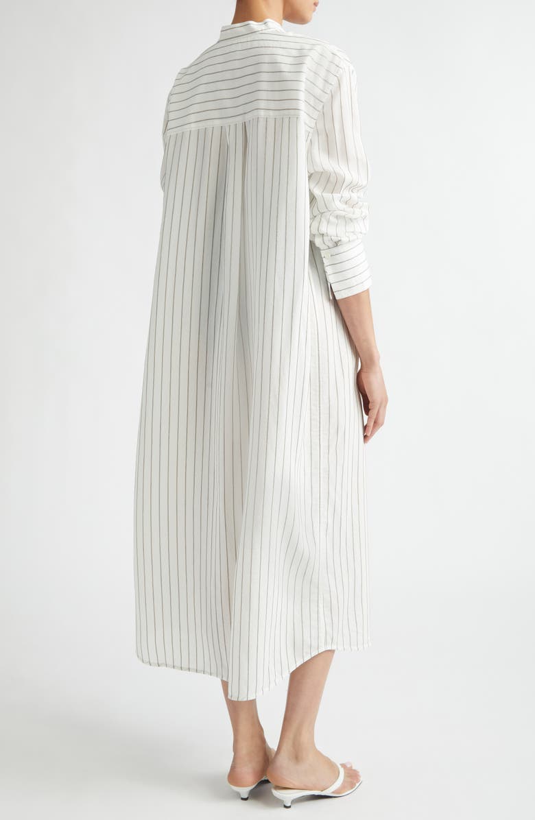 TOTEME Stripe Long Sleeve Tunic Shirtdress, Alternate, color, White/ Oyster