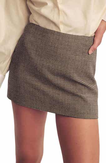 Reformation Carla Houndstooth Miniskirt