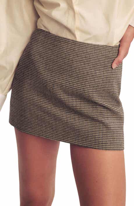 Reformation Carla Houndstooth Miniskirt