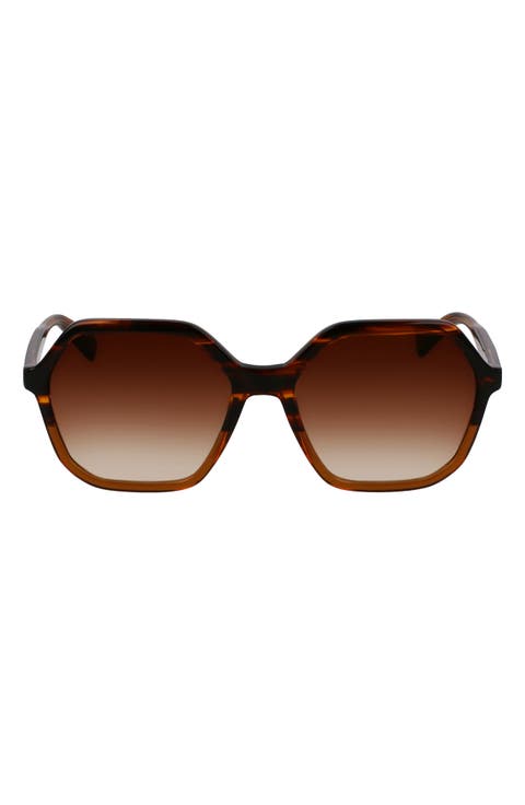Heritage 56mm Gradient Modified Rectangular Sunglasses