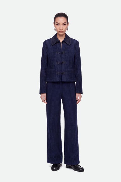 Wide Leg Chenille Trousers