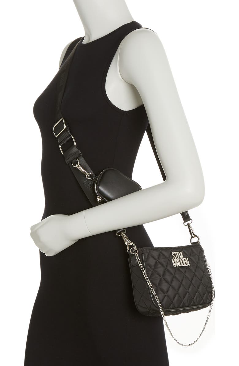 Steve Madden Bfred Quilted Nylon Crossbody Bag, Alternate, color,