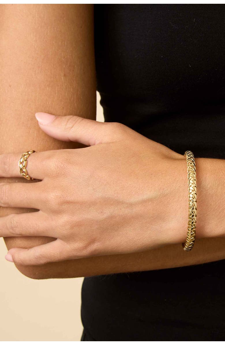 Oradina 14K Yellow Gold Caesar Bangle Bracelet, Alternate, color, Yellow Gold