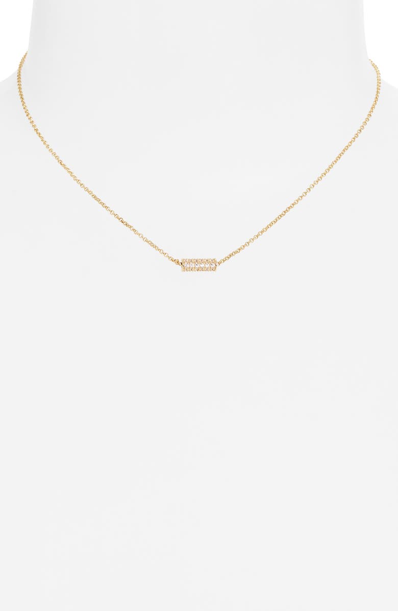 NORDSTROM RACK CZ Pavé Pendant Necklace, Alternate, color, Clear- Gold