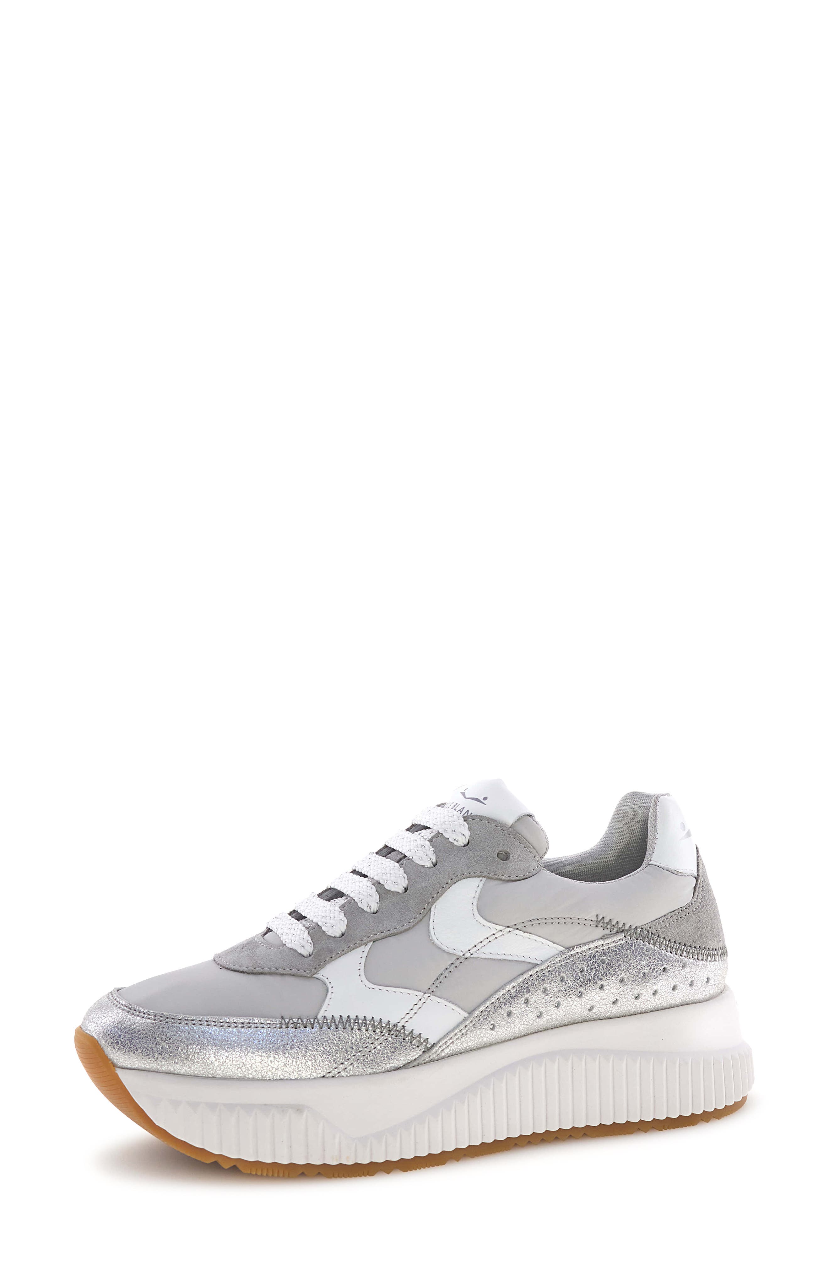 Voile Blanche Lana Fresh Metallic Sneaker, Main, color, Silver Grey