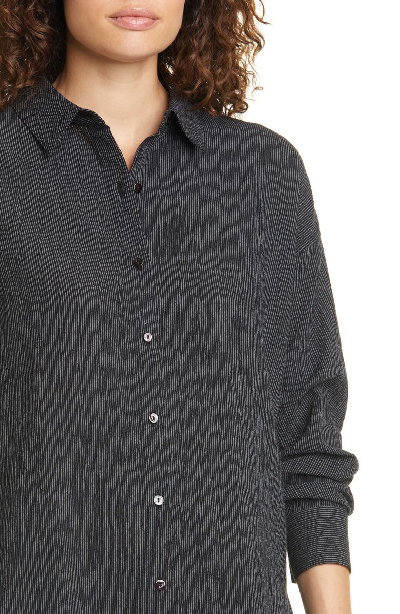 Eileen Fisher Stripe Tencel<sup>®</sup> Lyocell & Organic Cotton Shirt, Alternate, color, 