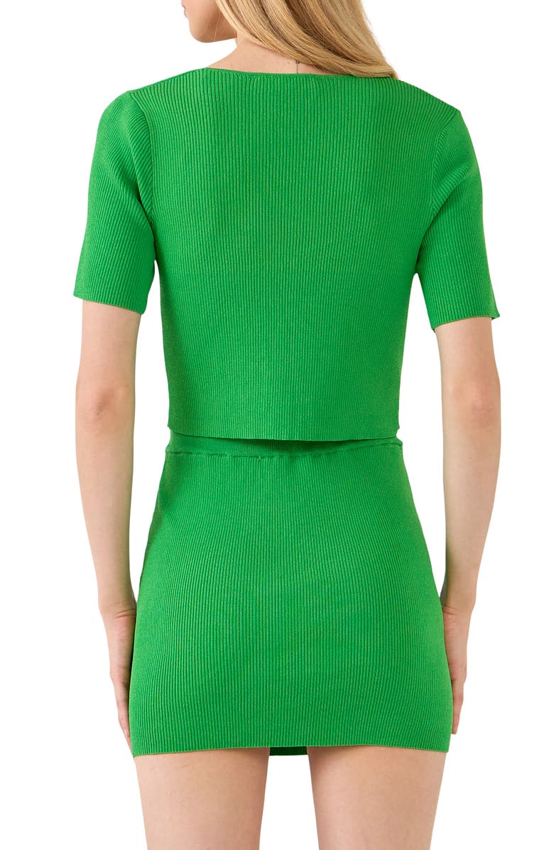 Endless Rose Ribbed Short Sleeve Crop Cardigan, Alternate, color, 