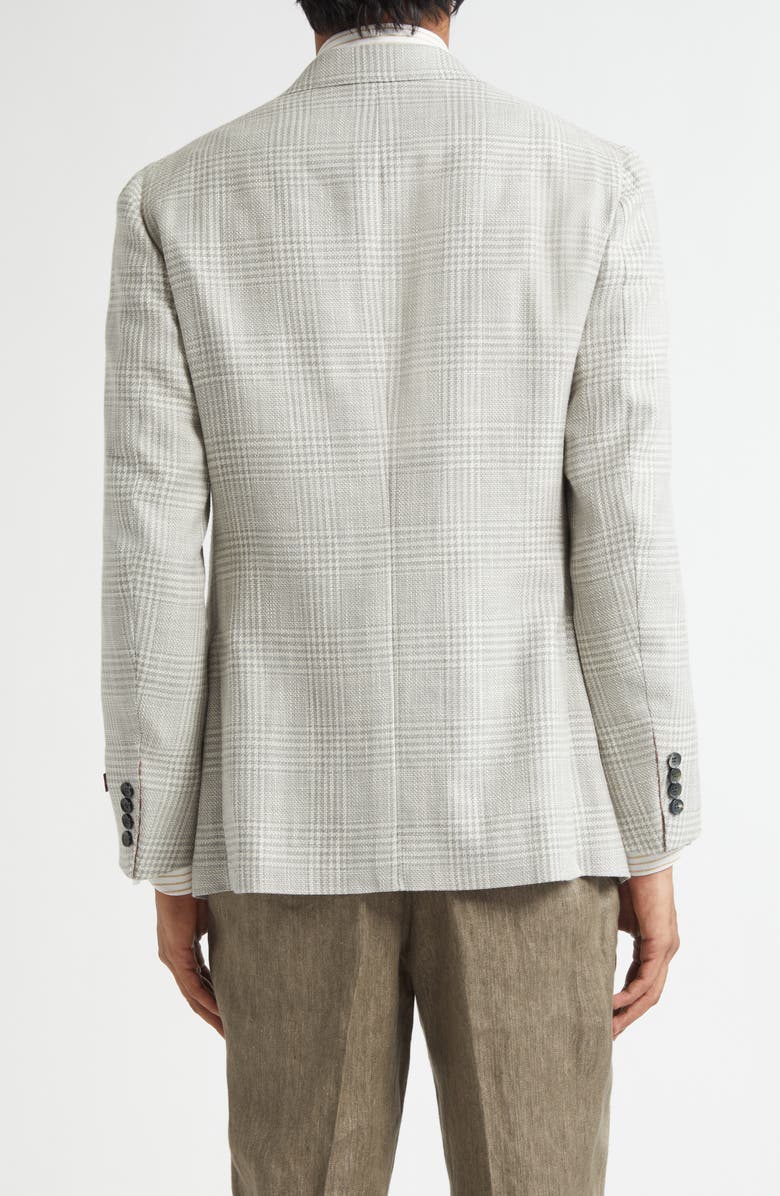 ISAIA Marechiaro Glen Plaid Wool Blend Hopsack Sport Coat, Alternate, color, Light Grey 910