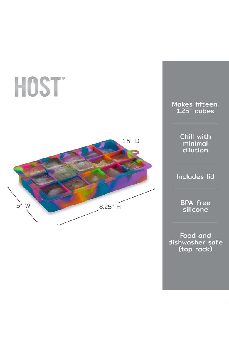HOST 1.25" Ice Cube Tray with Lid, Alternate, color, Colored Marble