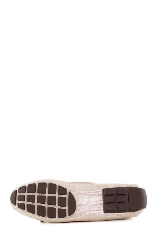 Marc Joseph New York Cypress Hill Croco Tiebow Driver Loafer, Alternate, color, Porcelain Croco
