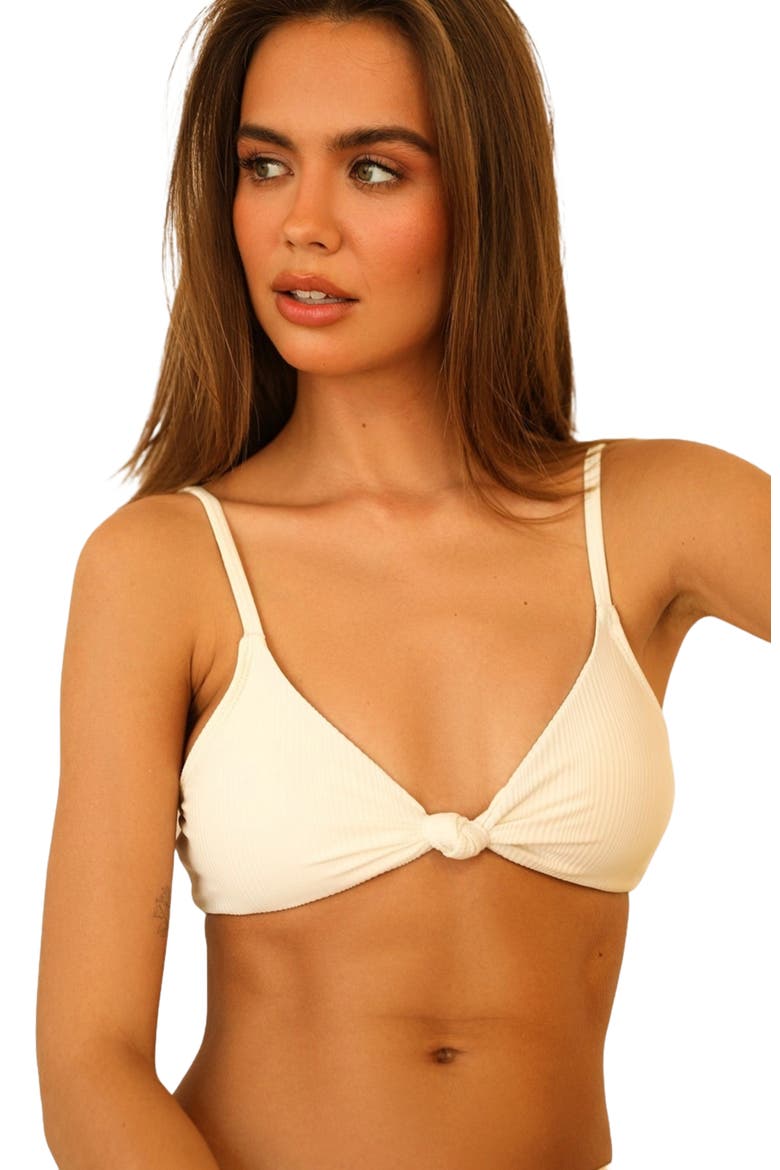 Zen Triangle Knotted Bikini Top, Main, color, Cloud Ribbed