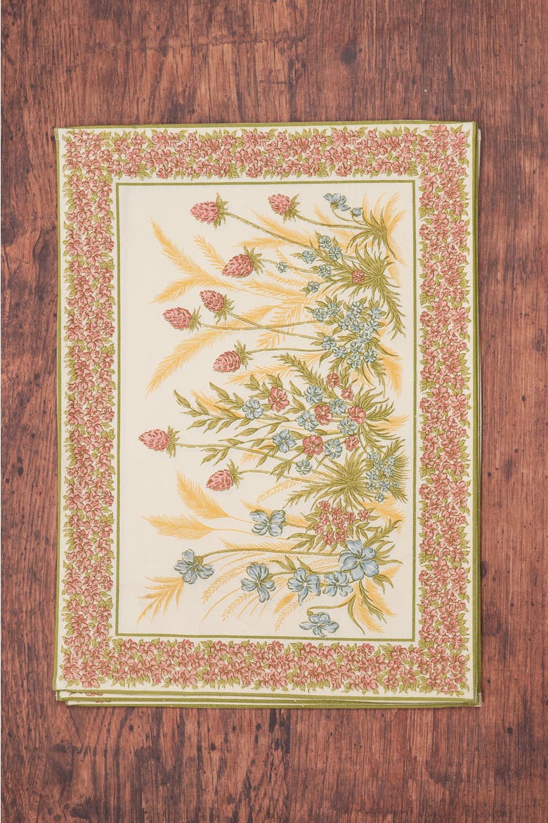 Clover Canvas Placemats, Set of 4, Alternate, color, White