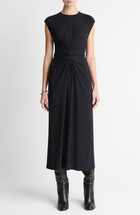 Faux Wrap A-Line Dress