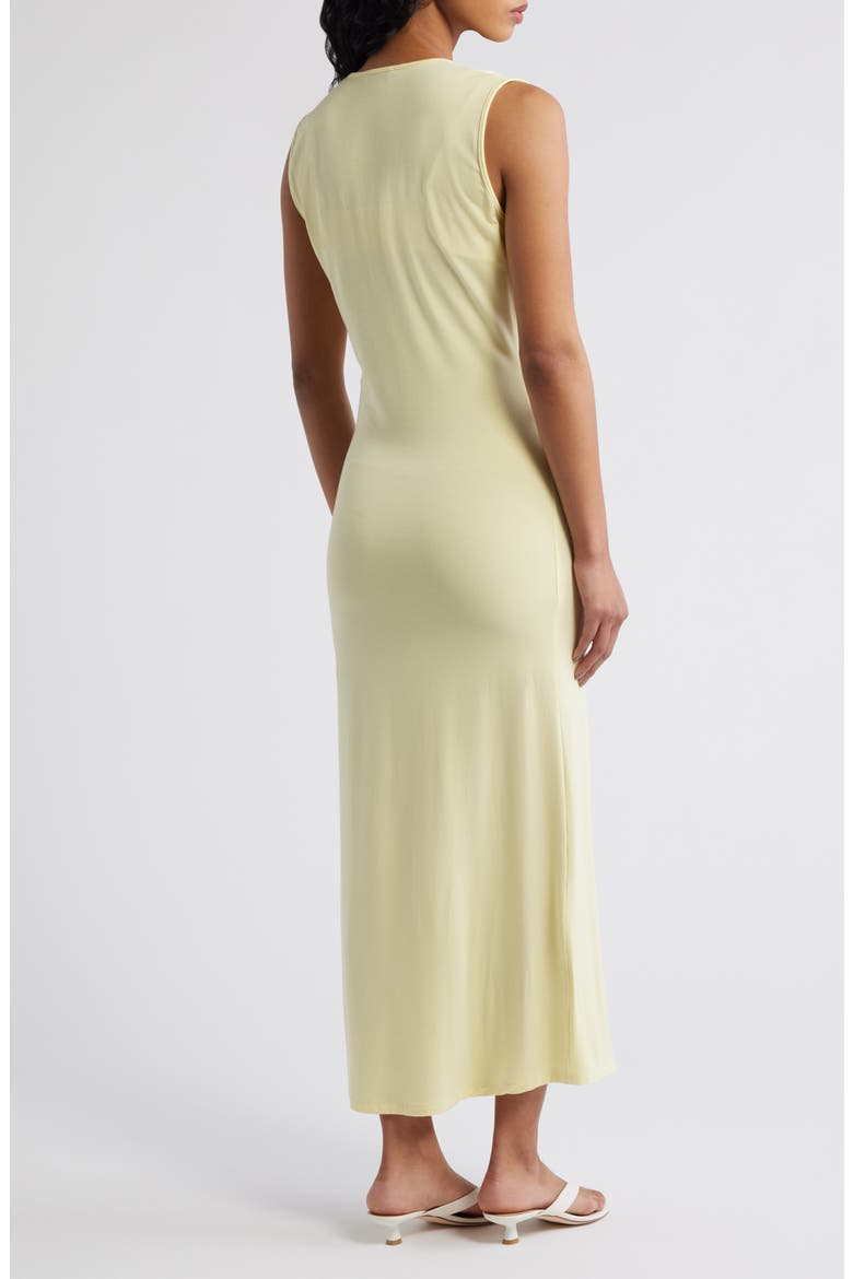 Tate Plunge Neck Midi Dress, Alternate, color, BUTTER YELLOW
