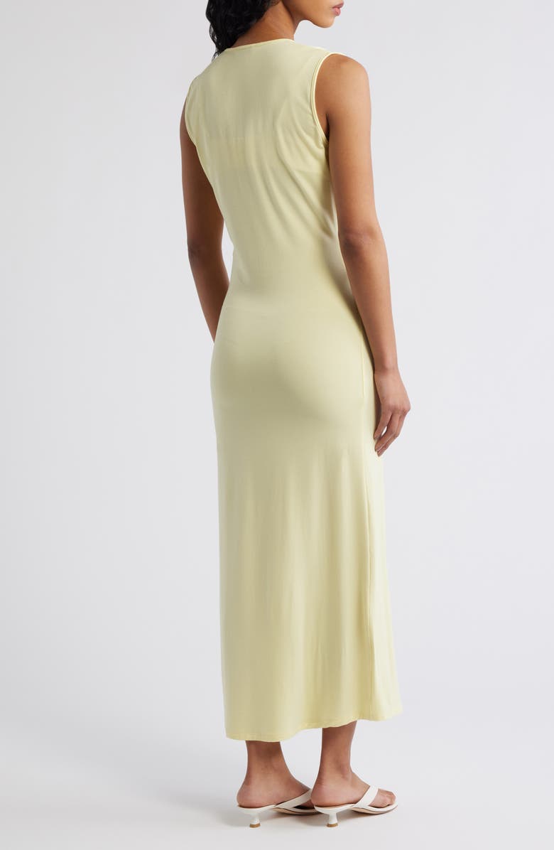 ARTLESS FOREVER Tate Plunge Neck Midi Dress, Alternate, color, Butter Yellow
