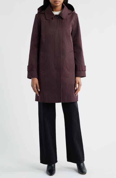 Oversize Single Breasted Hooded Raincoat