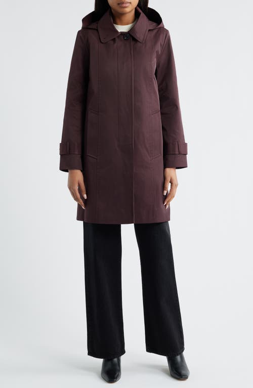 London Fog Oversize Single Breasted Hooded Raincoat In Red