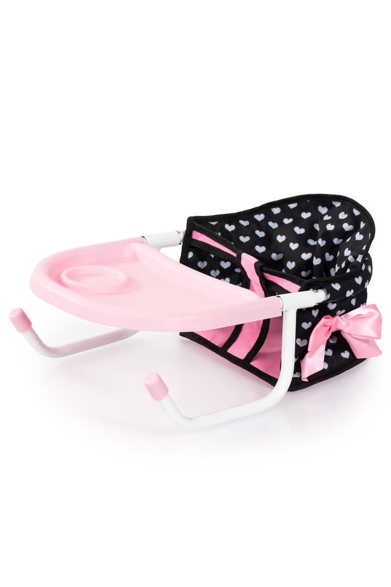 Table Seat Black, Pink Hearts, Folding, Attachable, Main, color, Multicolored