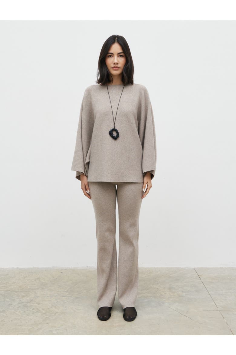 Aurelie Drape Sleeve Jumper, Alternate, color, Dark Taupe