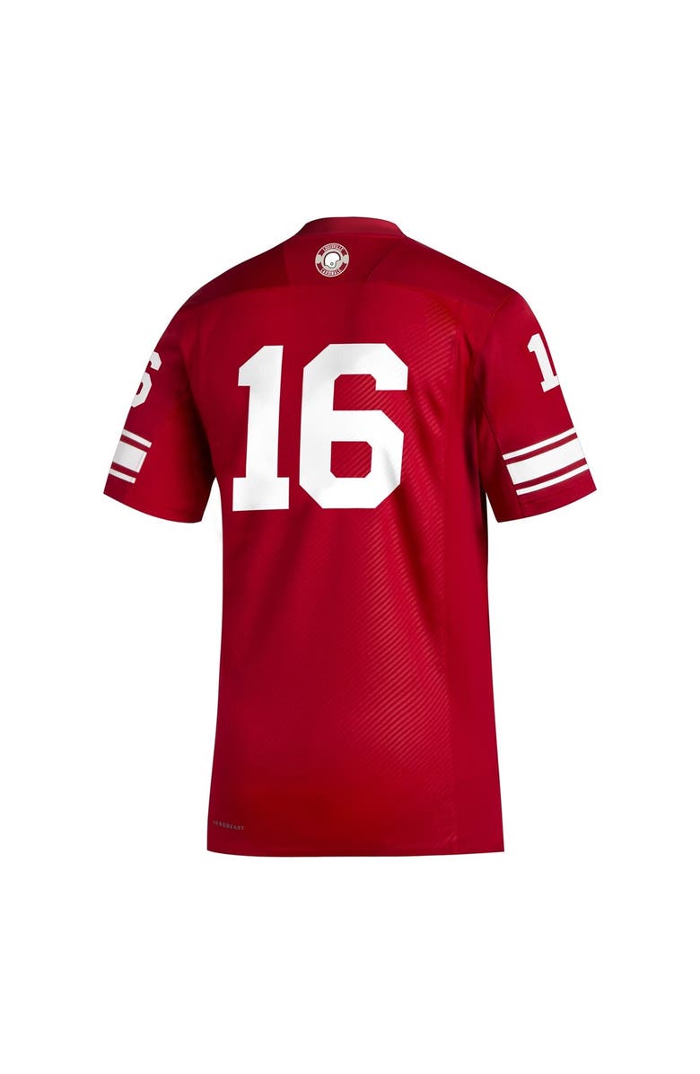 adidas Men's adidas #16 Red Louisville Cardinals Premier Strategy Football Jersey, Alternate, color,