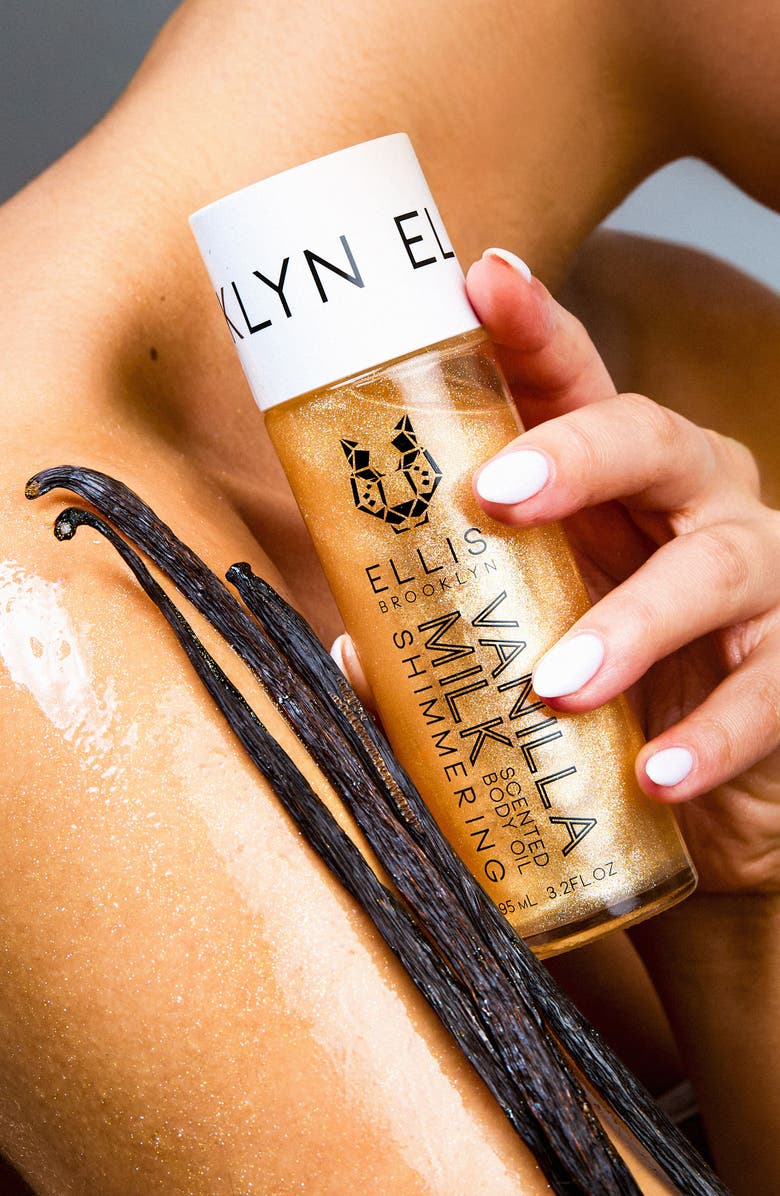 Ellis Brooklyn Vanilla Milk Shimmering Scented Body Oil, Alternate, color, 