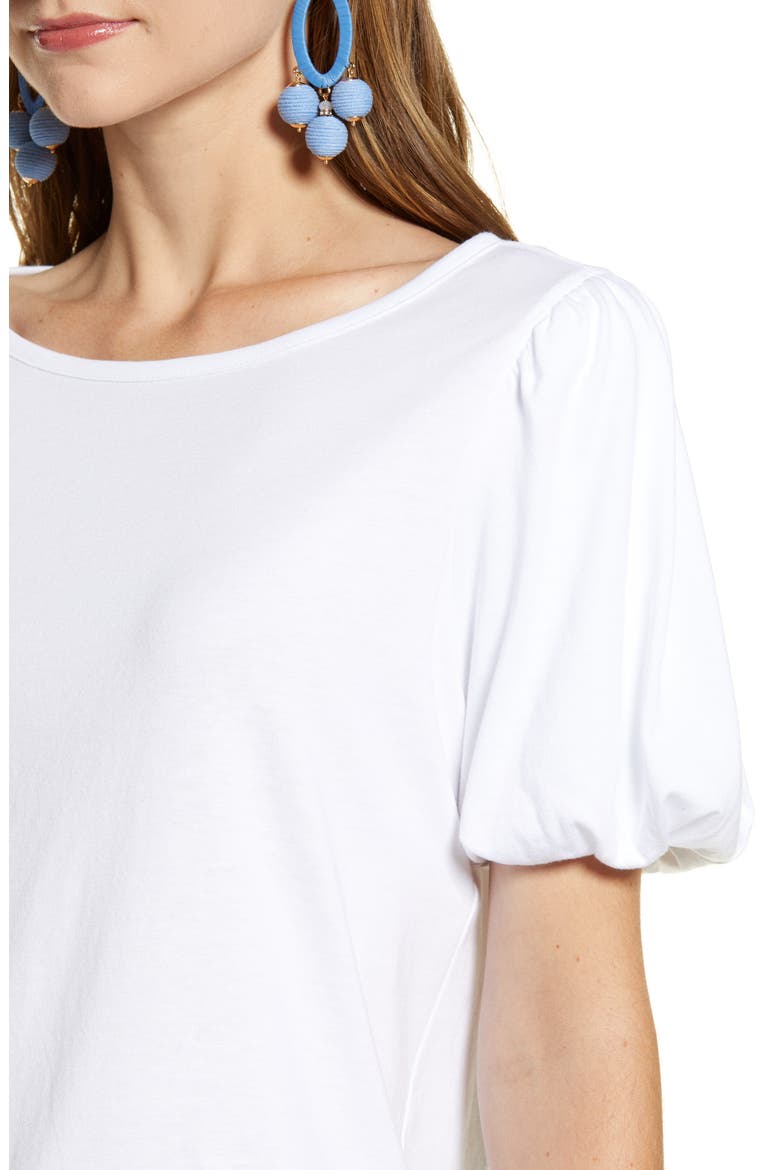 Bubble Sleeve Tee, Alternate, color, WHITE