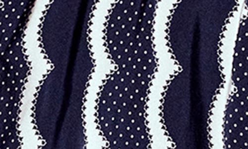 Boden Scallop Stripe Dress In Blue