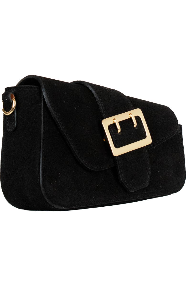 Persaman New York Cleo Suede Shoulder Bag, Main, color, Black