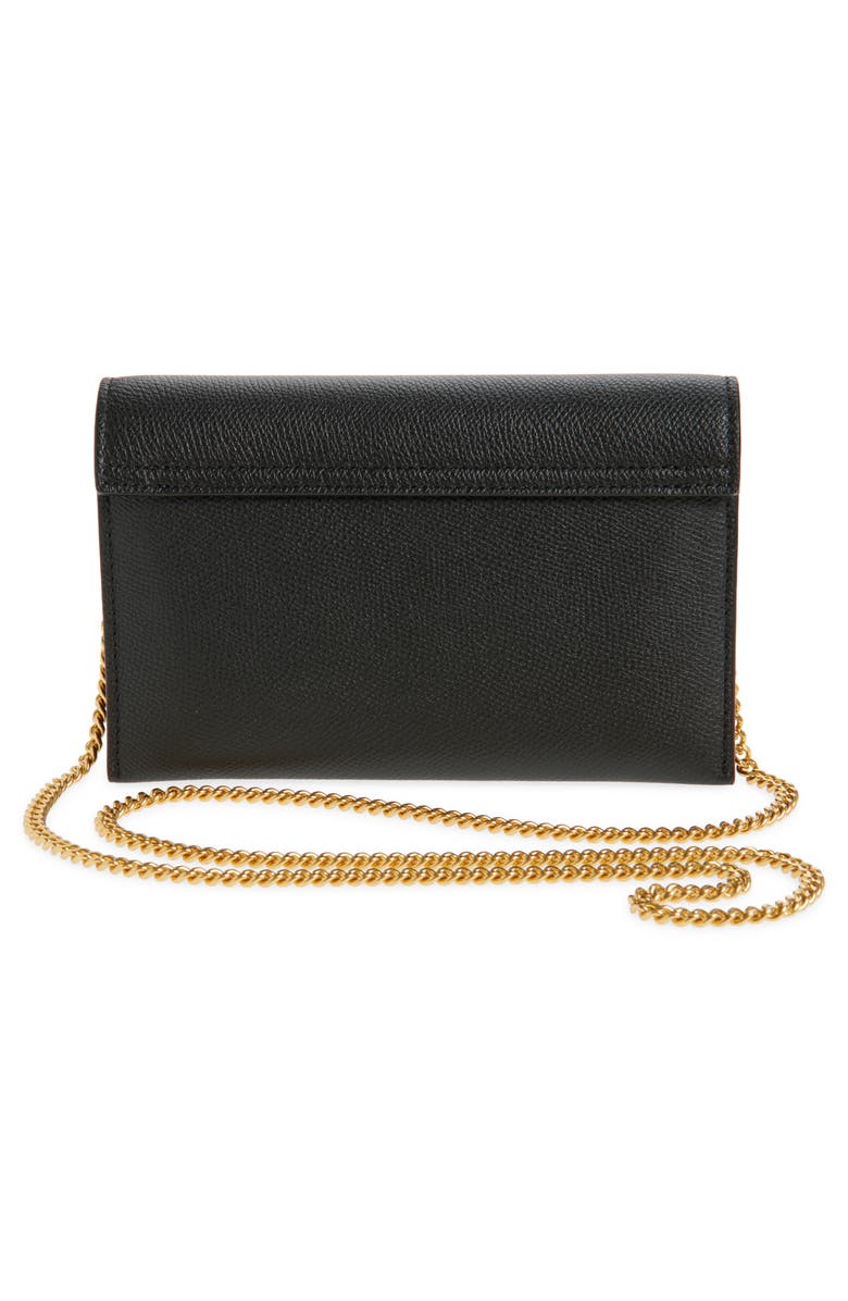 Valentino Garavani VLOGO Signature Leather Wallet on a Chain, Alternate, color, Nero