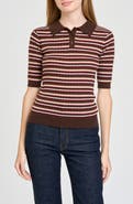 WAYF Sutton Striped Polo Sweater