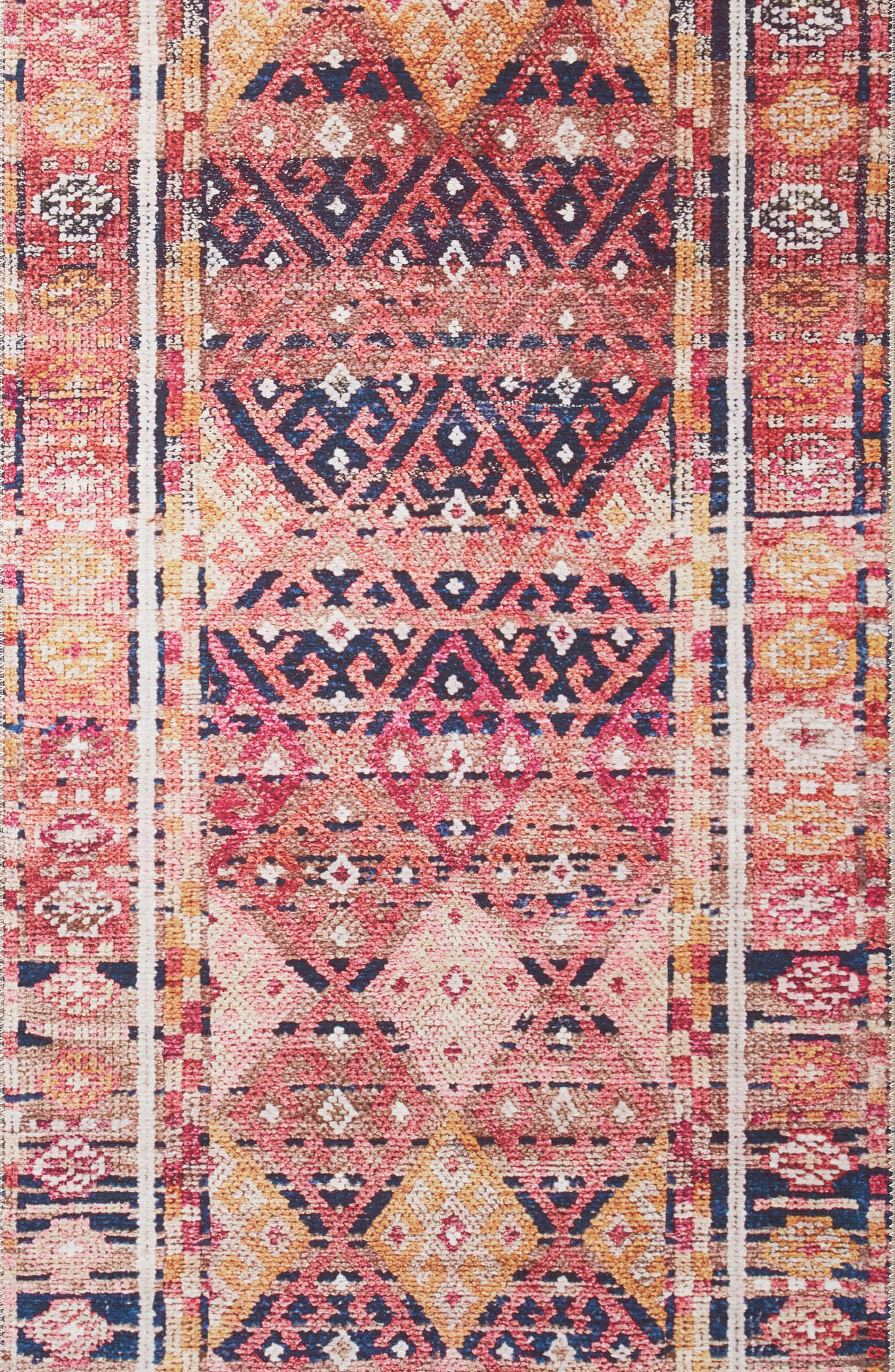 LOLOI Layla Collection Rug - Magenta/Multi- 5' x 8'