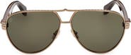 Christian Louboutin Oversize 63mm Aviator Sunglasses
