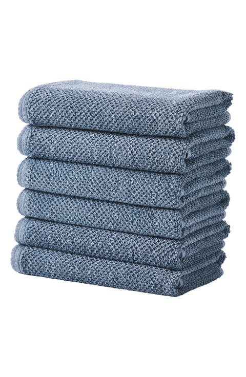 Set of 6 Textured Hand Towels