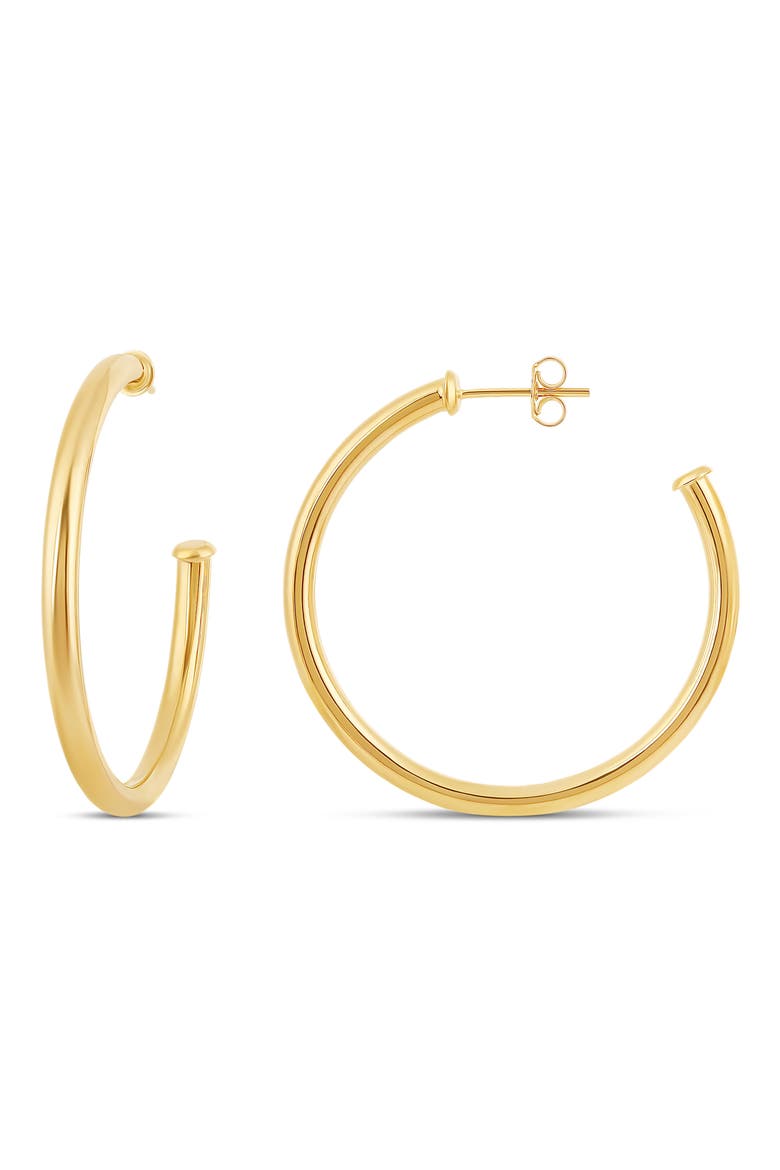 Thin Tube Hoop Earrings, Main, color, GOLD