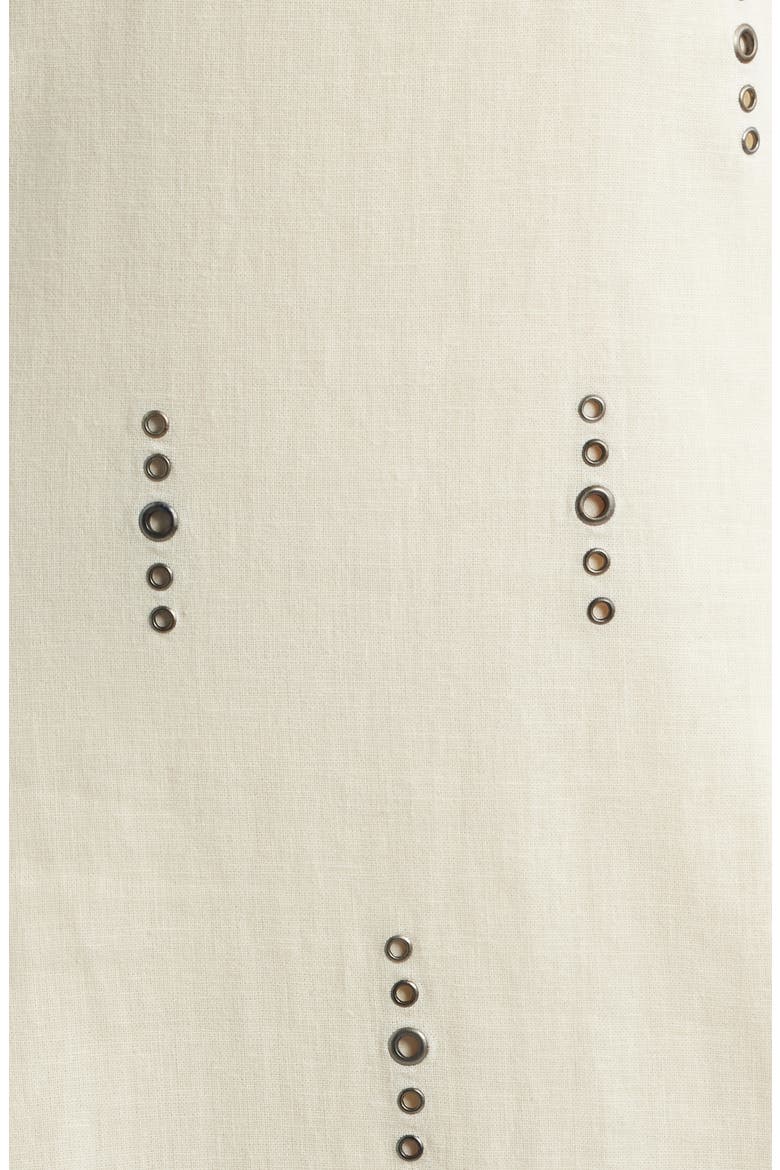 Aubrey Grommet Trim Linen & Cotton Maxi Dress, Alternate, color, IVORY
