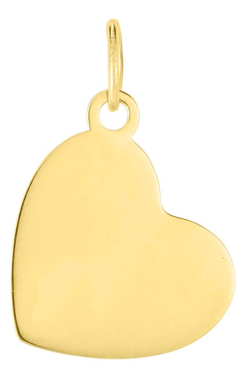 14K Yellow Gold Heart Charm