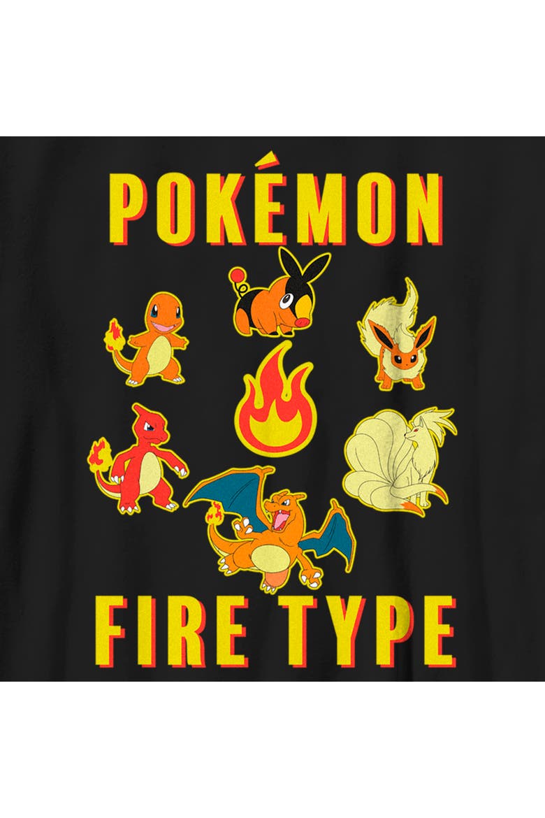 Boy's Pokemon Generations Fire Type  Graphic T-Shirt, Alternate, color, Black