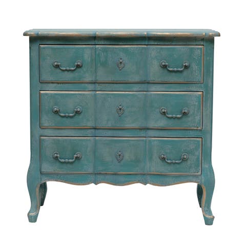 Various Wood Home Dresser Cabinet, Distressed Blue