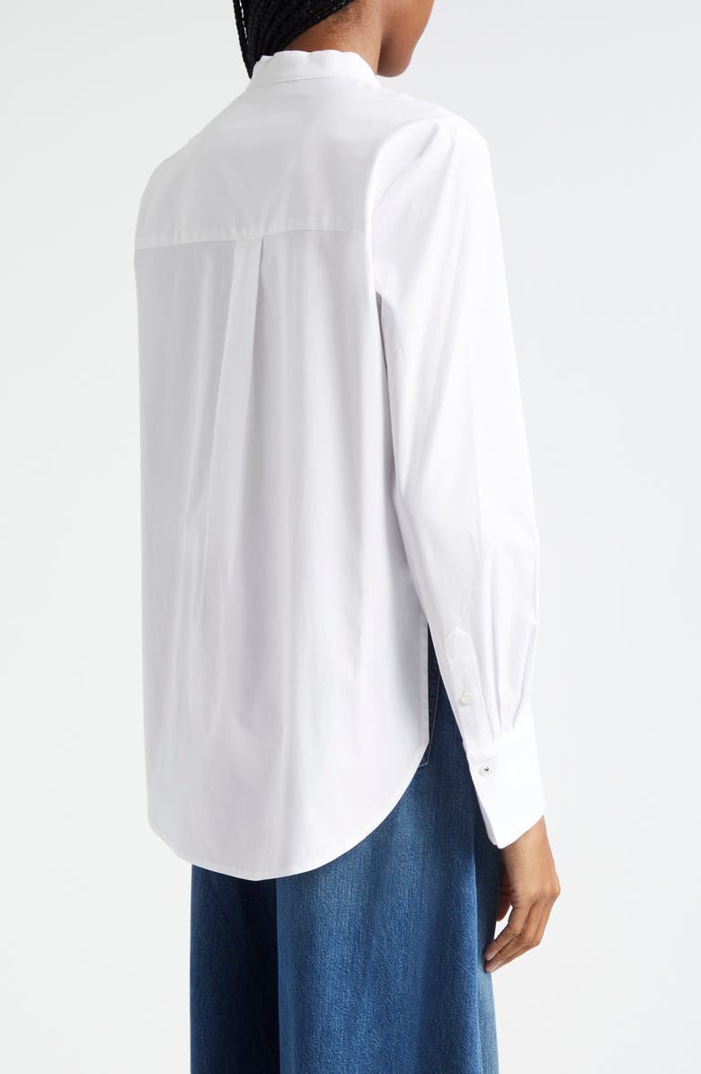 Veronica Beard Naya High-Low Cotton Blend Button-Up Shirt, Alternate, color, 