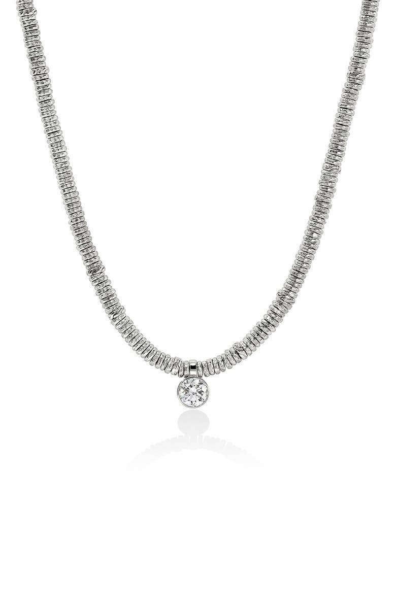 John Hardy Lovestruck<sup>™</sup> Heishi Lab Grown Diamond Pendant Necklace, Main, color, Silver