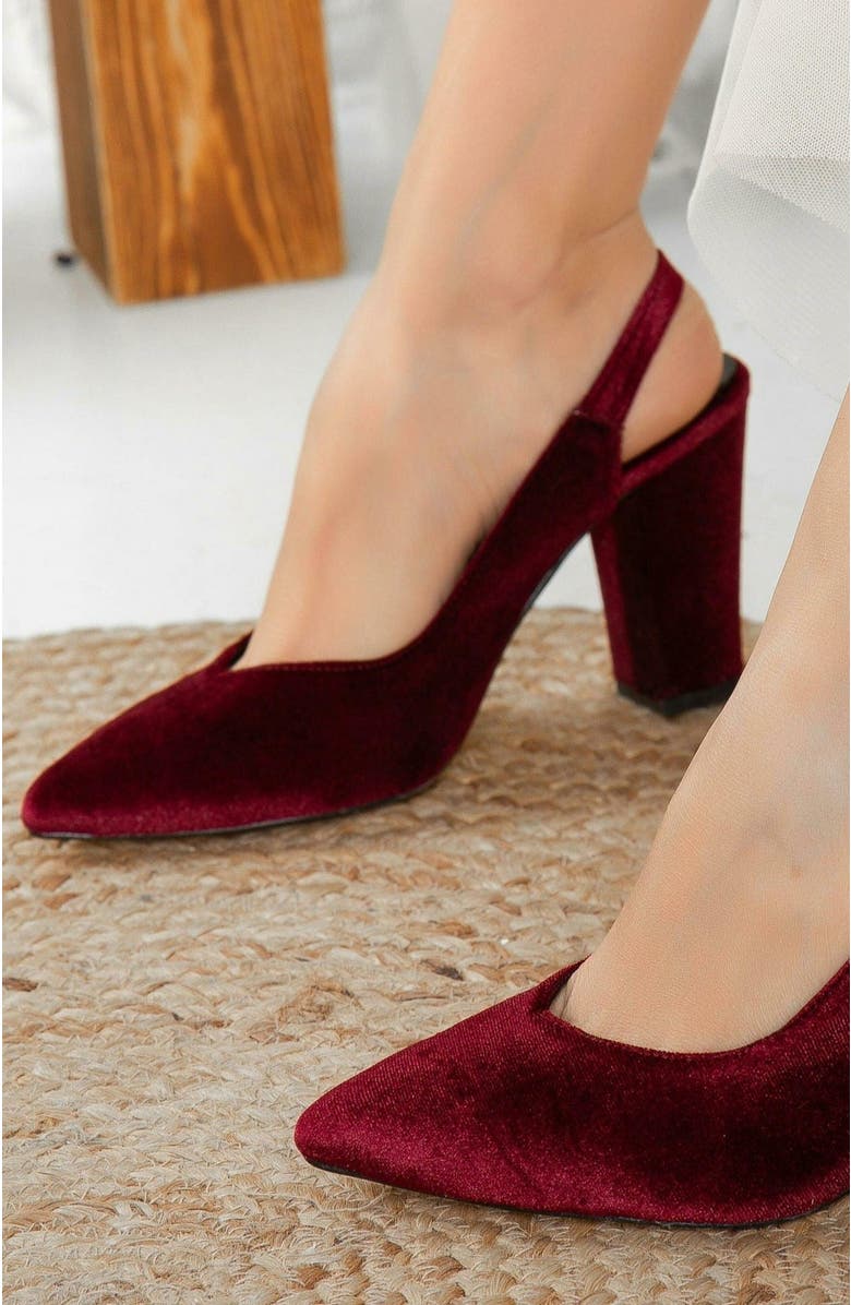 Forever & Always Shoes Emma Slingback Heels, Alternate, color, Burgundy