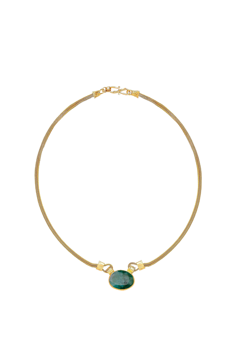 Ottoman Hands Daphne Chain Necklace, Main, color, Brass