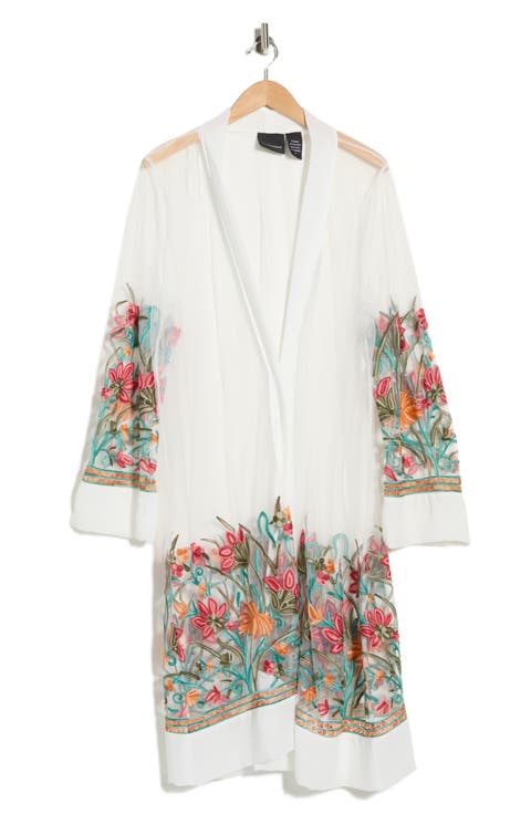 Floral Embroidered Mesh Duster (Plus)